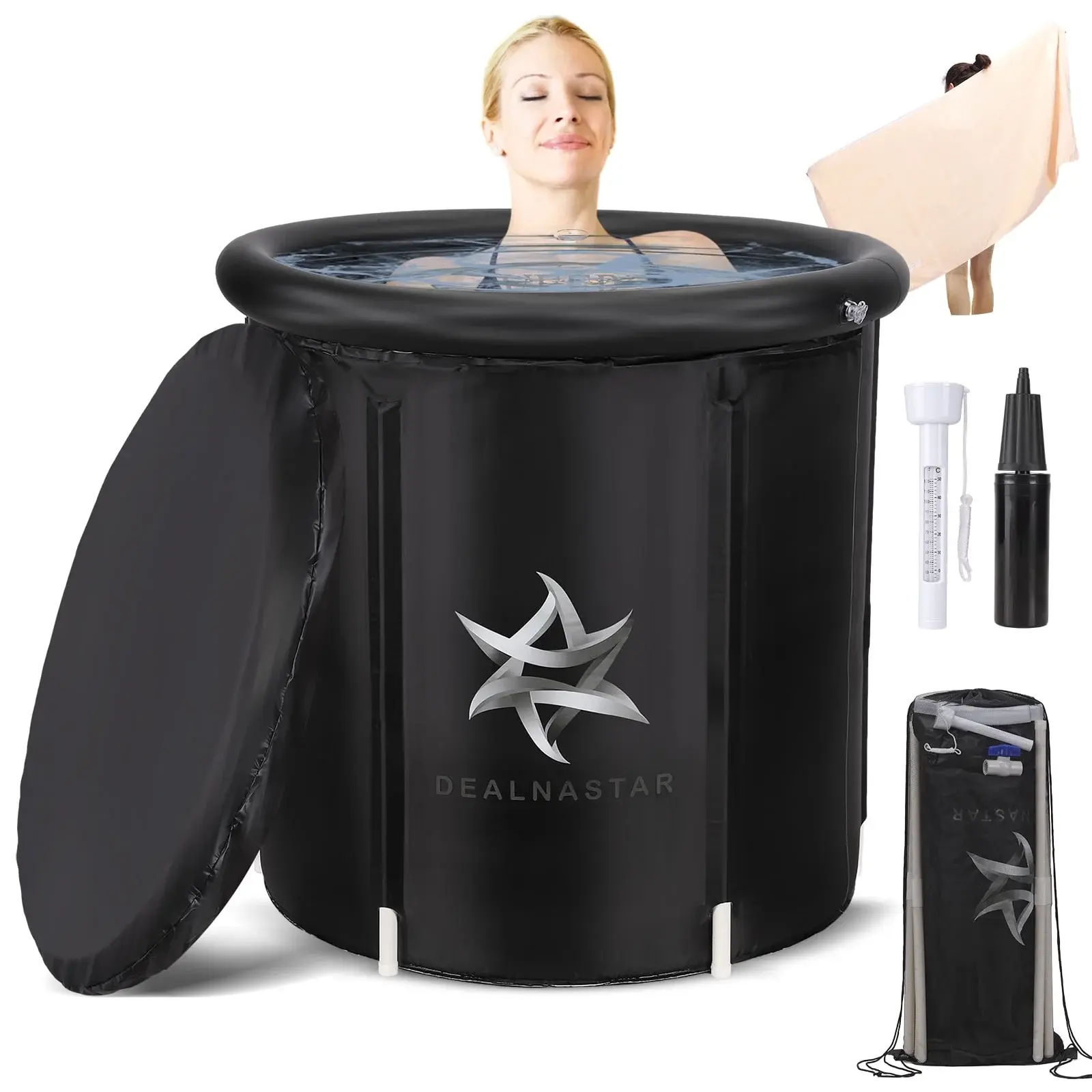 DEALNASTAR Portable Ice Bath Tub, 88 Gal Cold Plunge for Athletes - Durable Inflatable Design, Indoor/Outdoor Use Dealnastar