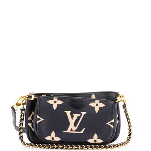 Pre-owned Louis Vuitton material Messenger Bags Multi Pochette Accessoires Bicolor Monogram Empreinte Giant by Rebag