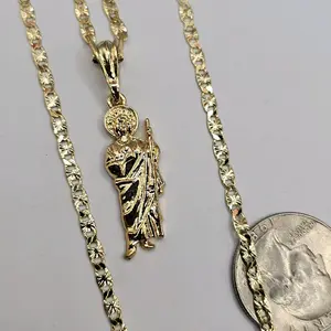 saint jude gold plated chain small zise 18"inches 24"inches