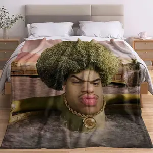 Funny Pattern Print Blanket, Flannel Series Bedding, Dormitory Blanket, Nap Blanket, Car Blanket, Office Blanket, Air Conditioning Blanket