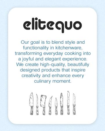 ELITEQUO 8 Piece Knife Set with Blue Ceramic Coated Blades, Stylish Wooden Block & 8 Inch Sharpener - Elegant Kitchen Knife Block for Modern Culinary Excellence
