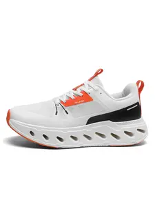 Men's High-End Flyknit Colorblock Casual Sports Shoes, Breathable Running Shoes, Geometric Pattern, Fall & Winter, Medium Width