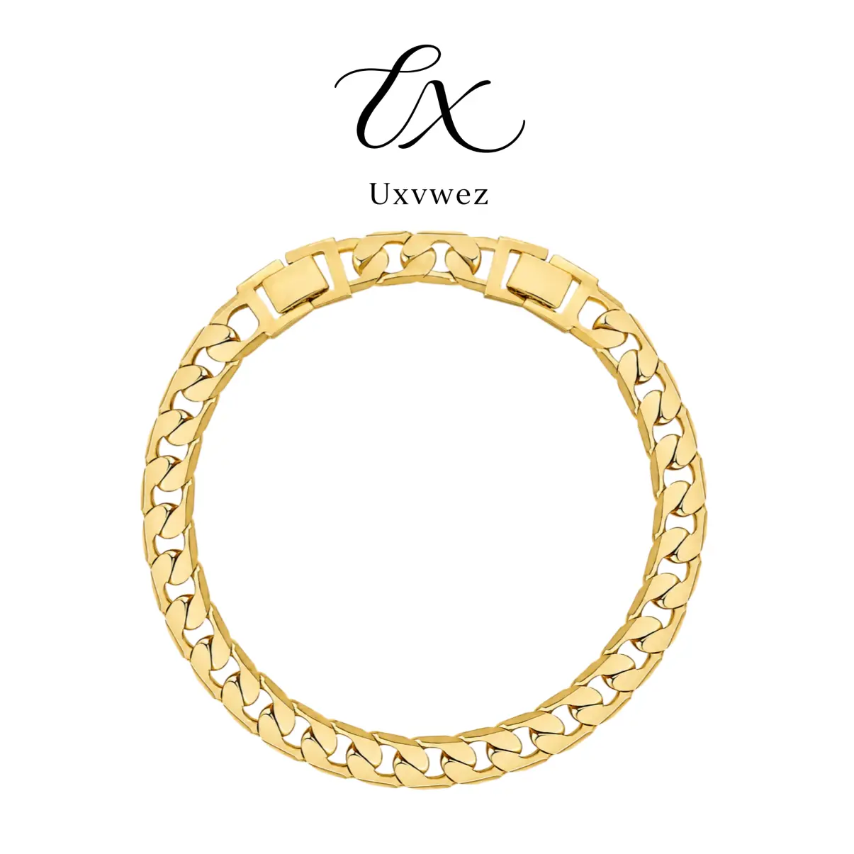 Uxvwez Chunky Cuban Link Anklet for Women Gold Silver Tone Adjustable Ankle Bracelet Beach Summer Jewelry Gift