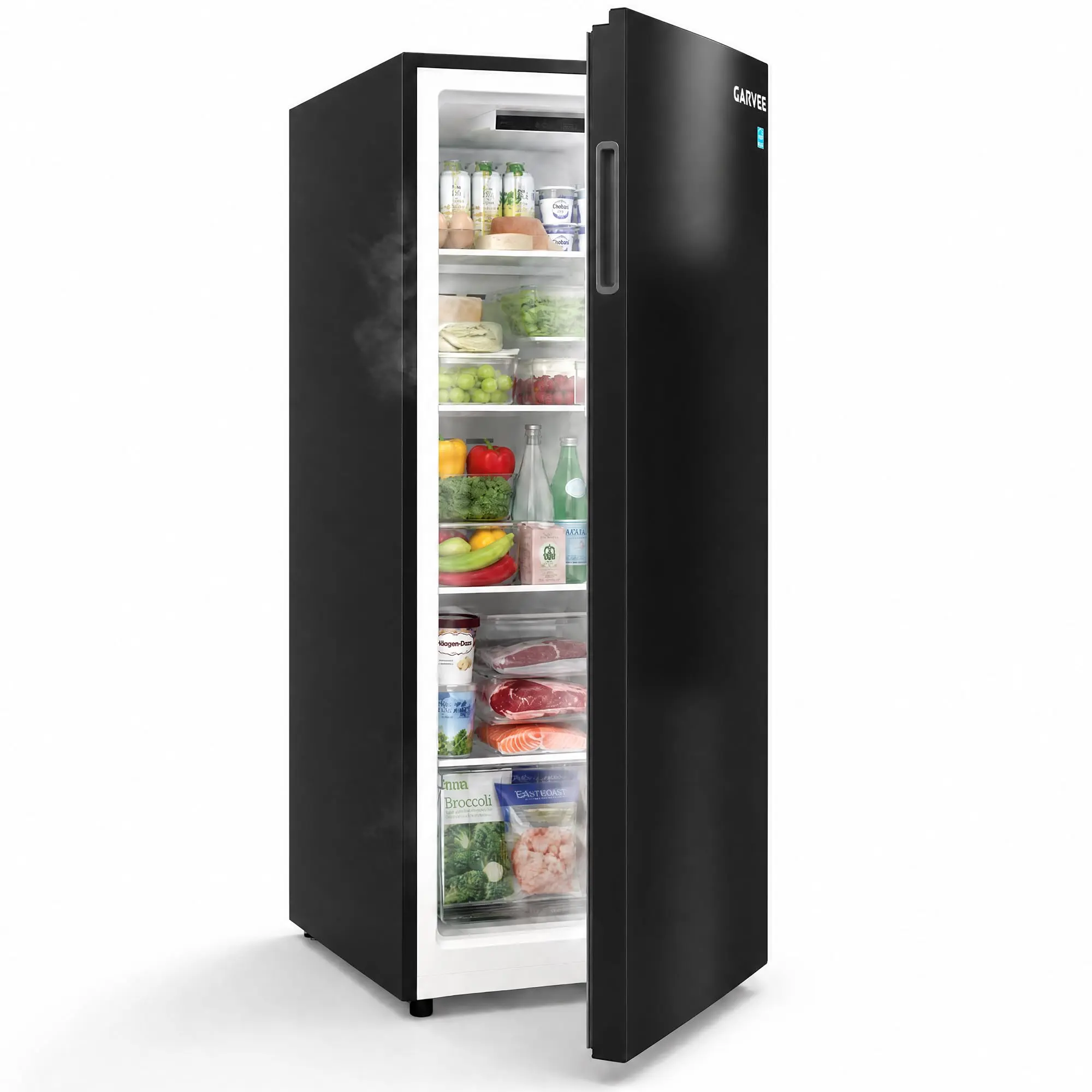 Garvee 11 Cu Ft Convertible Upright Freezer & Refrigerator, Freestanding, Frost-Free, Digital Touch Controls, Reversible Door, Removable Glass Shelves, Garage Ready