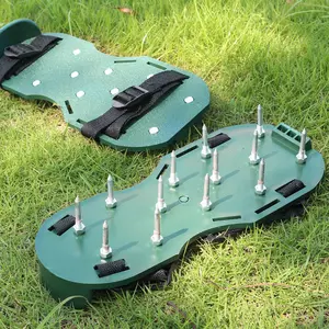 Lawn Aerator Shoes, Grass Spike Sandals – Strap-On Crampons for Yard Aeration, Hiking Shoe Grips, Self-Leveling Epoxy Flooring Tool