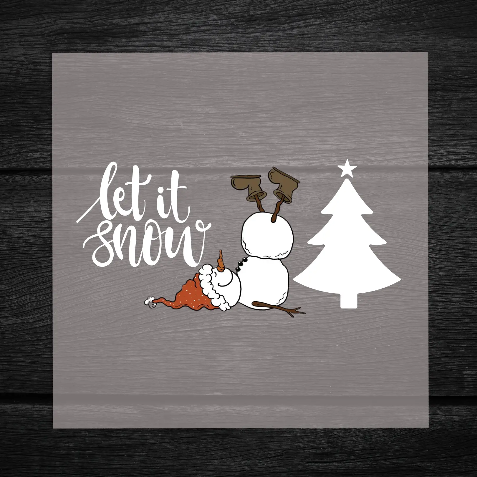 Let It Snow Christmas DTF Transfer, Retro Snowman & Tree Designs, Ready to Press Heat Transfer for DIY Holiday Apparel, Perfect for Xmas Party Gear