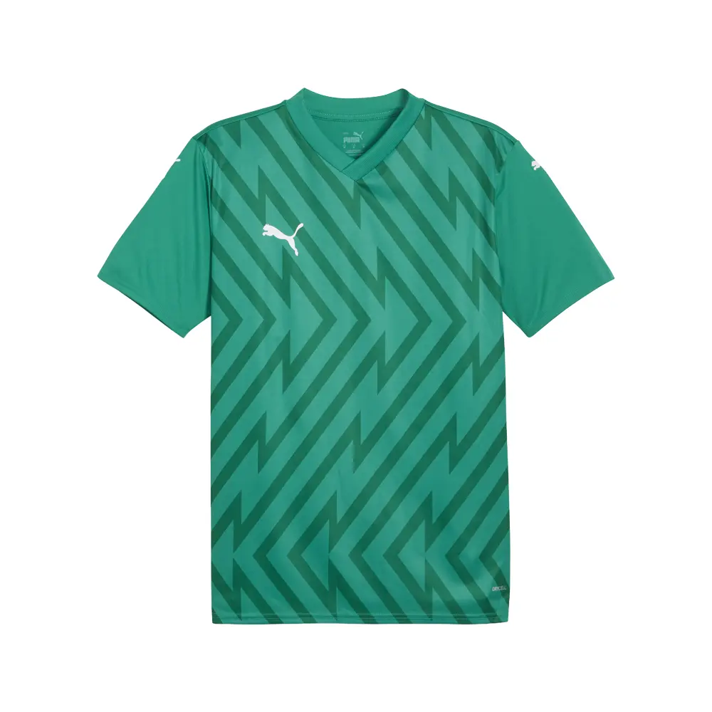 PUMA Mens Teamglory V-Neck Short Sleeve Jersey Casual - Green