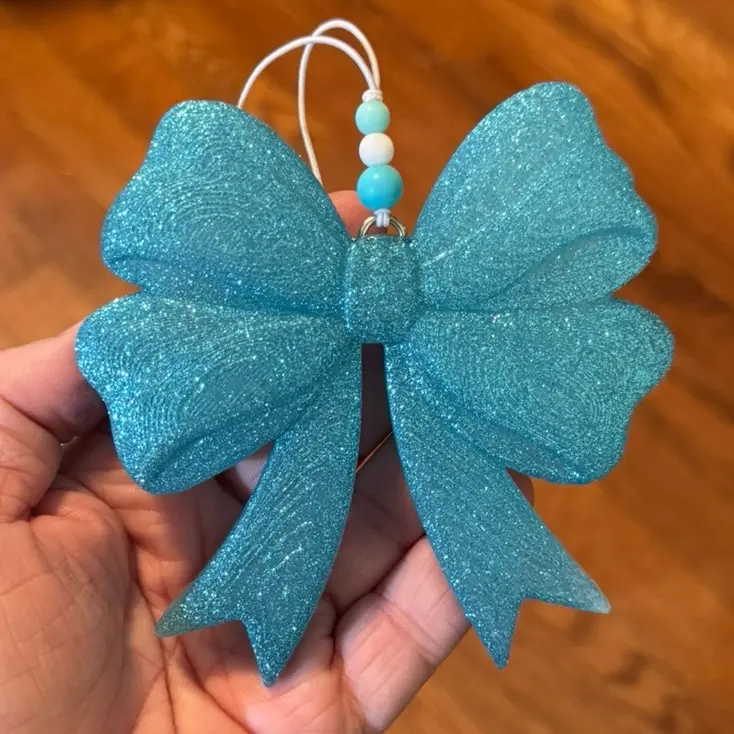 Fluffy Sparkle Bow Freshie Car Air Freshener
