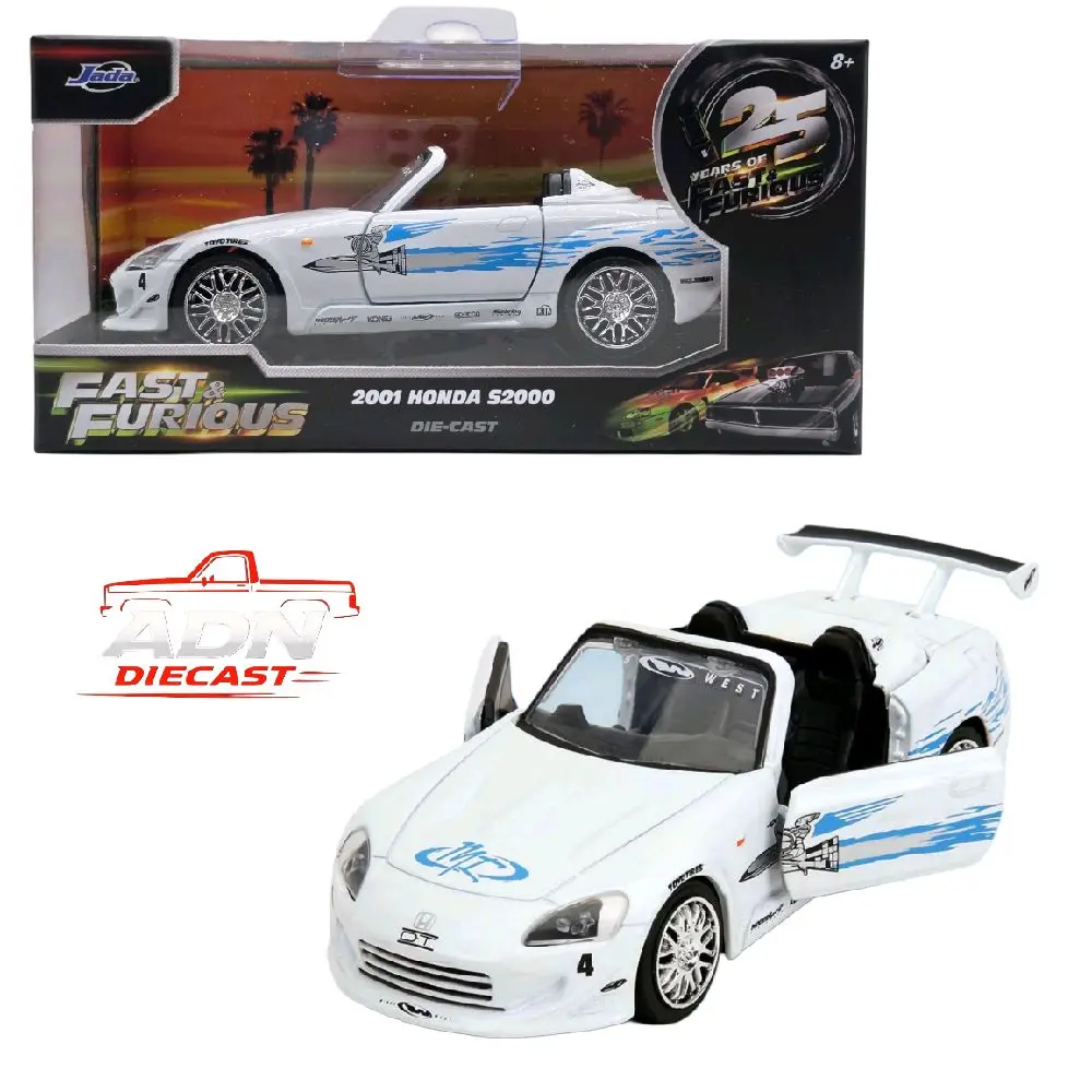 Jada 1:32 2001 Honda S2000 (Remix) -  White - Fast & Furious 25 Year  Anniversary