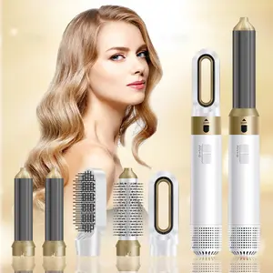 1000W 5 in 1 blow dry hair brush upgraded hair dryer brush air curler air curl wrap styler detachable hot air brush negative ion curling brush iron hair styling tool for drying curl straightening
