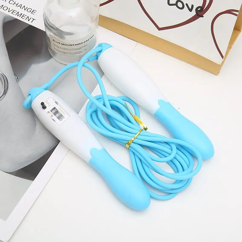 Counting jump rope blue