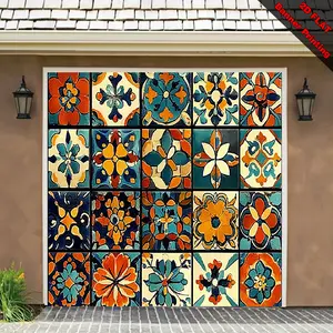 2D flat banner, 1pc TalaveraFloralTiles Theme -Party photography backdrop - Large hanging fabric, style banner, polyester material, high-quality printing, suitable for birthday parties, events, festivals, gatherings, et