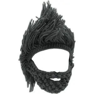Wig Beard Hats Handmade Knit Warm Winter Caps Ski Funny Mask Beanie for Men Women