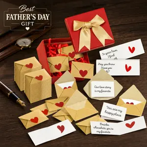 DIY Love Notes Box - Mini Blank Cards & Envelopes for Him Her - Cute Valentine’s Day Anniversary Gift for Boyfriend Valentine's Day  Father's Day Gift