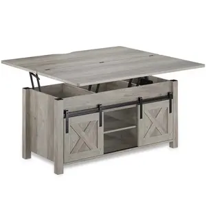 Sikaic 4 in 1 Multi-Function Lift Top Coffee Table with Storage and Hidden Compartment Grey