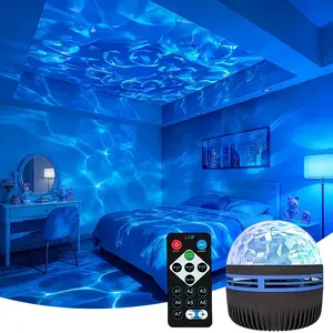 Star Projection Lamp Galaxy Wave RGB Waterfall Light Ambient Lighting with Remote Control USB Powered for Bedroom Game Room Home Cinema Ceiling Projector