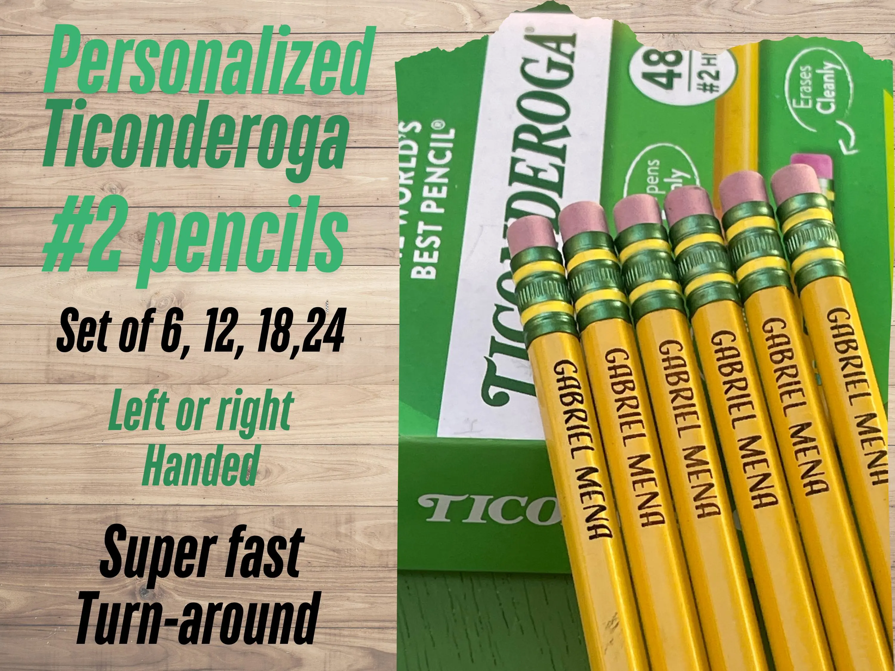 Personalized Pencils | Engraved Pencils | Back to School | Ticonderoga Pencils | Student Gift| #2 pencils