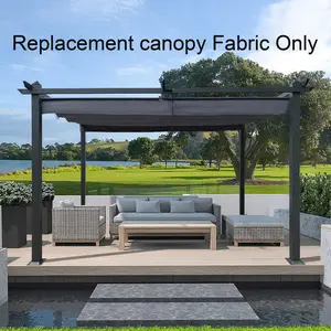 SAVEYOUR 13 x 10 Ft Retractable Pergola Replacement Canopy Top Cover, Outdoor Patio Sun Shelter Canopy Fabric Replacement, Weatherproof Shade Canopy Cover for Backyard Garden Deck Poolside