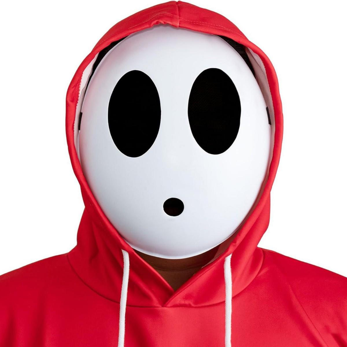 Game Bros Shy Guy Mask, Funny Cosplay Unisex Full Face Thicken Plastic Mask for Kids Boys Girls Adult, Halloween Carnival Party Costume Props, Masquerade Cartoon Character Accessory Adjustable Waist Tightener Clip Handmade Resin Craft Events confetti eggs