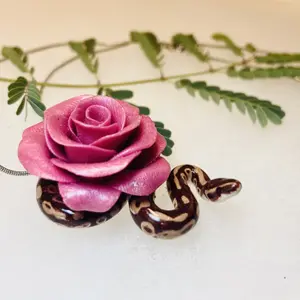 Normal Ball Python Rose Pendant