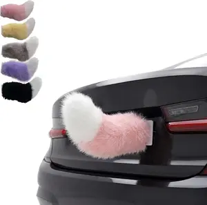 Remote Control Electric Car Tail,Cute Fuzzy Wagging Moving Tail for Car Exterior Decoration,USB Rechargeable Furry Tail with Adjustable Speed,Universal Fit Vehicle Exterior Accessory (Pink)