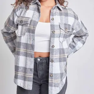 Women's Oversized Plaid Flannel Shacket