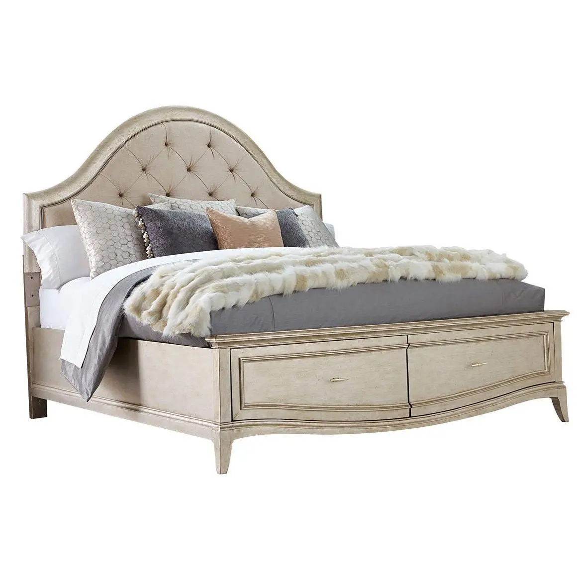 A.R.T. Furniture Starlite Queen Upholstered Panel Bed with Storage In Silver 406165-2227S2