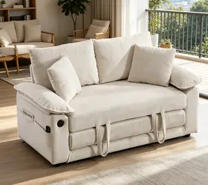 Pull Out Sleeper Loveseat - Indoor Living Room Futon Set Furniture, Solves Guest Room Inconveniences