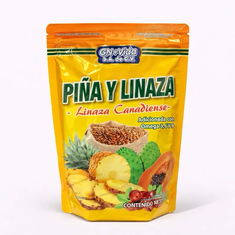 Piña y Linaza Dietary Supplement Powder with Canadian Flaxseed, Omega 3-6-9, 470g Natural Fiber Blend – Plant-Based Formula
