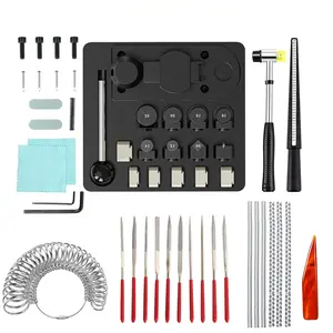 Professional Ring Bender Tool Kit - Spoon Rings Maker with Nylon Dies Measuring Tools & Needle Files for DIY Jewelry Making
