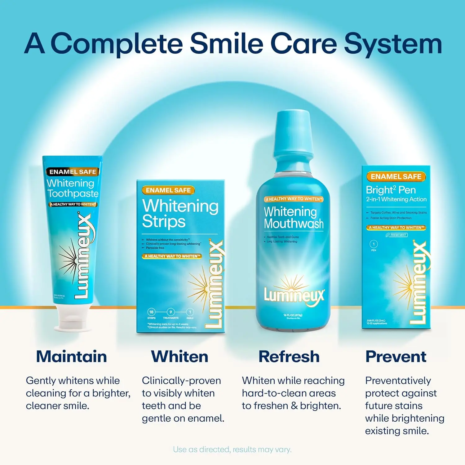 Lumineux Teeth Whitening Toothpaste, Peroxide Free, Fluoride Free, 3.75 oz | Enamel safe, alcohol free, no artificial colors, SLS free, dentist formulated, gentle for sensitive smiles every day