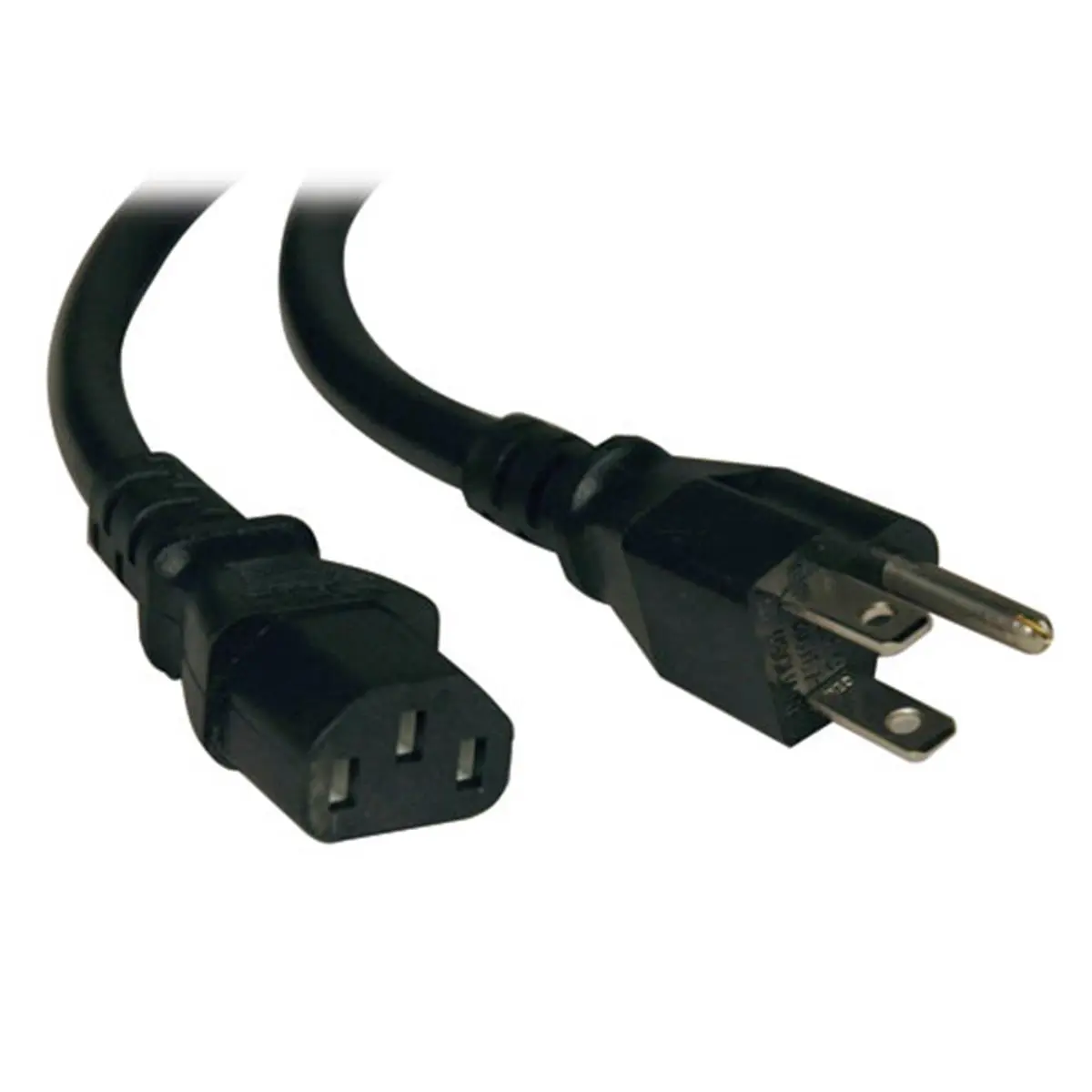 Tripp Lite Computer Power Cord - 10A, 18AWG Wire, 125V - NEMA 5-15P to IEC-320-C13 - 1FT (for Desktop & Laptop Components), 18 Awg Wire