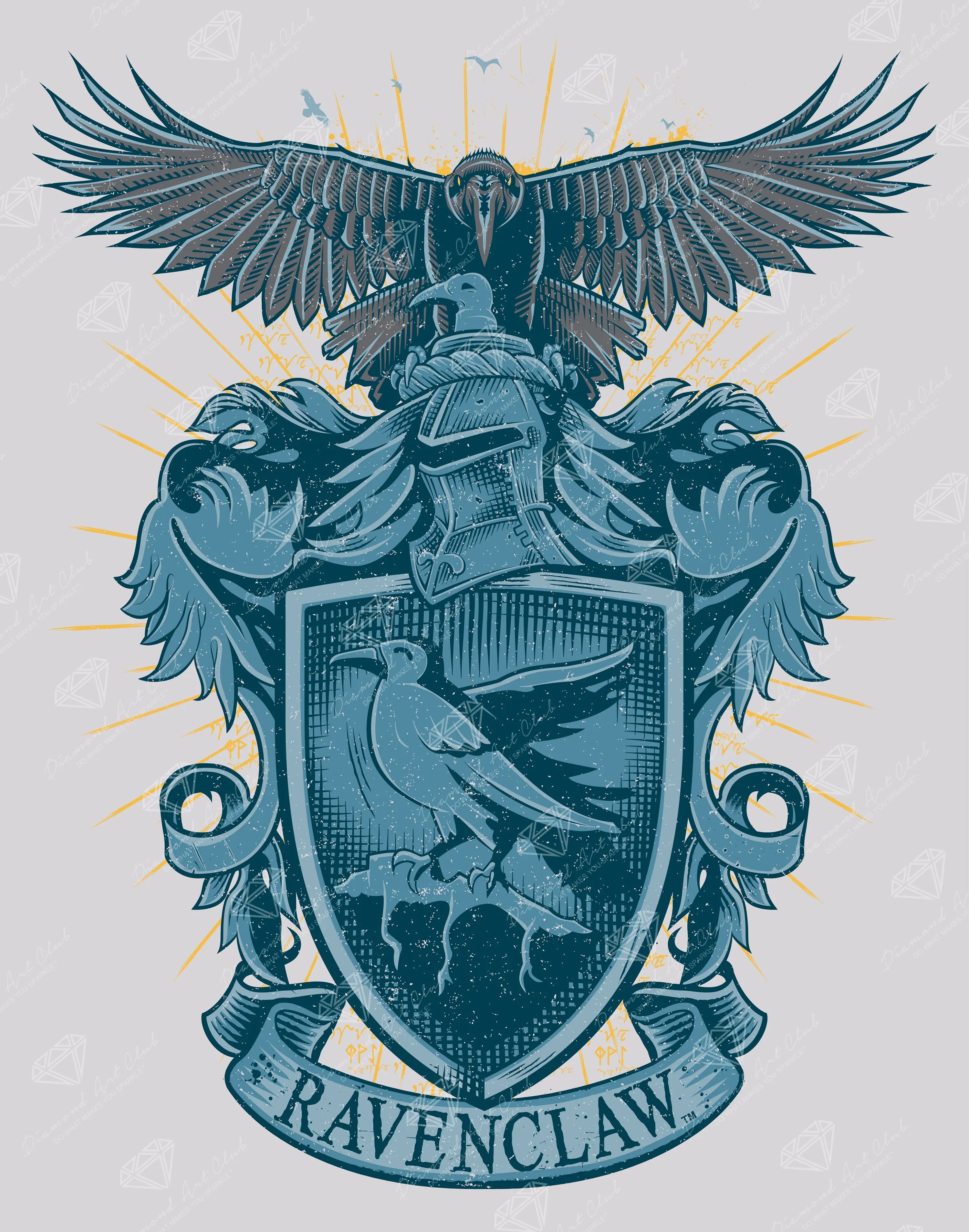 Diamond Art Club® Ravenclaw™ Crest - Tomes & Scrolls Diamond Painting Kit