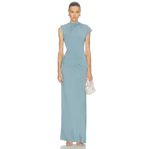 EAVES Auda Gown in Slate Blue