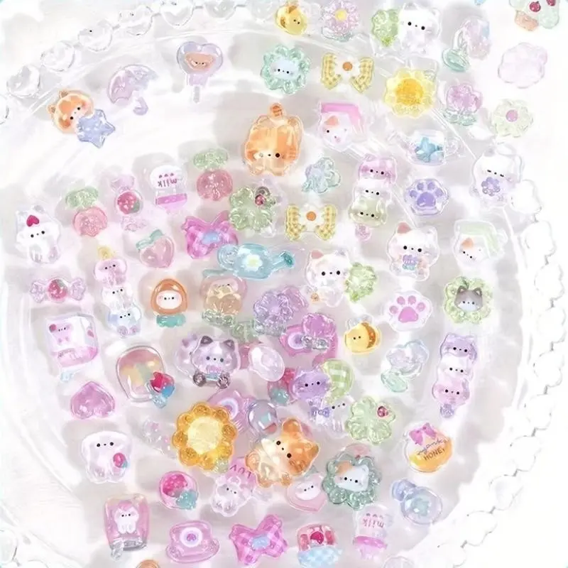 3D Sticker Paper, Cartoon Animal Rabbit Candy Pattern, Ideal for Scrapbooking DIY Handmade Notebook Phone Decoration, Cute 3D Relief High-Quality Stickers