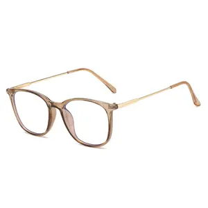Anti-blue glasses fashionable small box men's and women's color-changing flat glasses ultra-light student trendy glasses