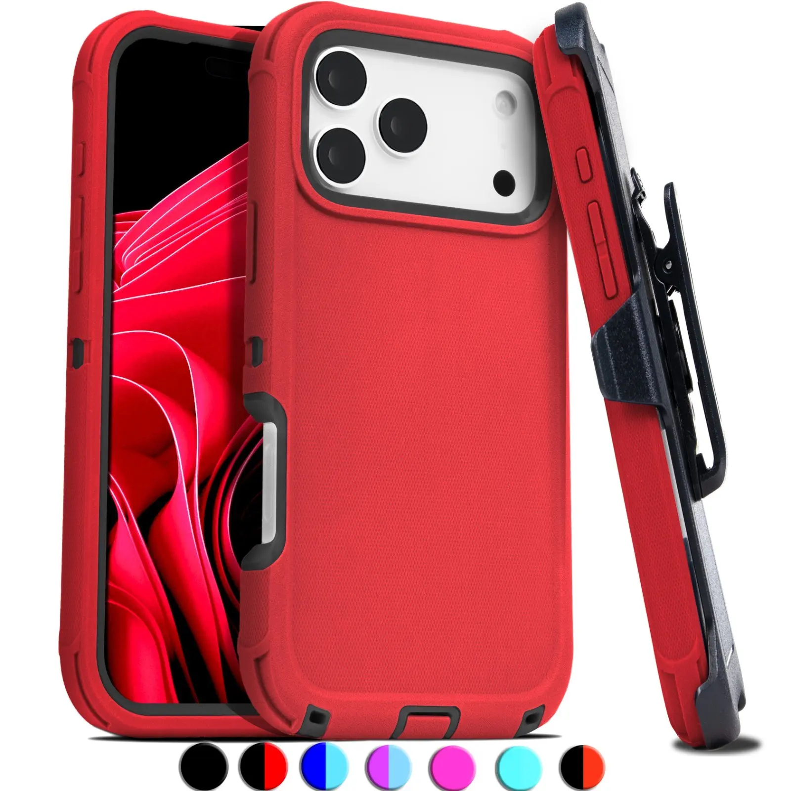 For iPhone 17 Pro Max Case 17 Air Phone Cover Bumper Shockproof with Belt Clip