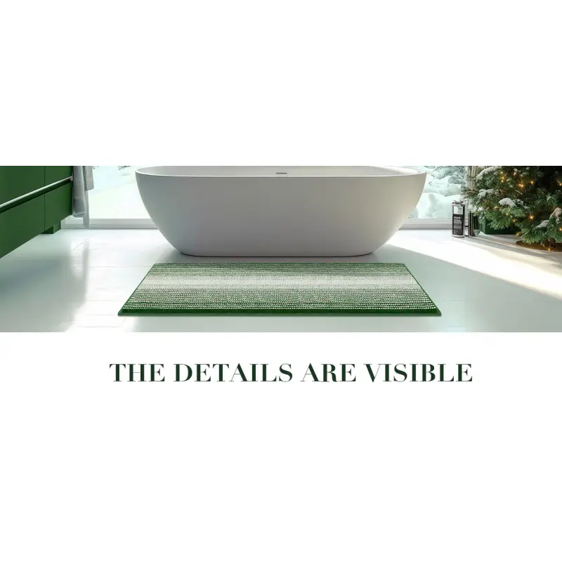 Bathroom Rugs and Mats Sets, 2 Piece Thick Absorbent Chenille Bath Mat Rug Set Non Slip, Soft Shaggy Bath Room Floor Mats for Bathroom, Machine Washable (Hunter Green, 20" x 47" Plus 16" x 24") Bathroom Rugs and Mats Sets, 2 Piece Thick Absorbent Chenille Bath Mat Rug Set Non Slip, Soft Shaggy Bath Room Floor Mats for Bathroom, Machine Washable (Hunter Green, 20" x 47" Plus 16" x 24")