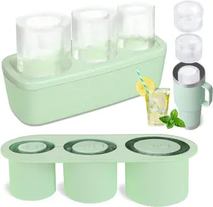 Ice Cube Tray for Stanley Cup, Silicone Ice Cube Maker With Lid for 30-40oz Tumbler, for Chilling Whiskey, Cocktails, Drinks, Coffee, Easy Fill and Release Ice Maker, BPA Free