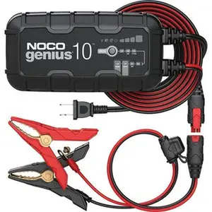NOCO Automotive Battery Chargers & Jump Starters, Type: Automatic Charger/Maintainer, Amperage Rating: 10.0, Starter Amperage: 0.5, Voltage: 100-240 VAC, Battery Size Group: 6 and 12 Volt GENIUS10