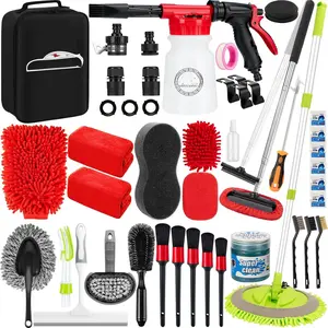 40 count  Wash Cleaning Kit with   Sprayer Detailing Brushes Wash Mop Windshield Cleaning Tool Tire Brush Towels Complete Interior Exterior Detailing Set for