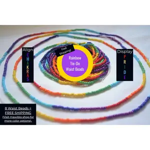 Rainbow Tie-On African Waist Beads - Unique Design for Versatile Wear