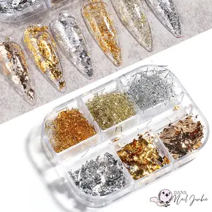 Gold Silver Copper Rose Gold Nail Art Foil Set - Foil Flakes - Foil String