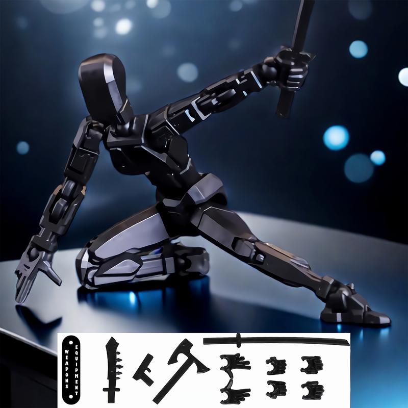 Assembled 3-piece set of 3D printed multi-joint action figures T13, fully movable robot model, suitable for stop-motion animation, Halloween gifts and Christmas gifts,Collectible Figurines Metal Anime Design，print action figure