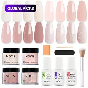 Long-lasting Dip Powder Nail Kit for, French Tips Nails, 11pcs/set All Season Glitter Dipping Powder Liquid with Base & Top Coat Activator for Salon Nail Art Or DIY At Home, Nail Care, Cosmetic, Nail Supplies, Nail Care Solution