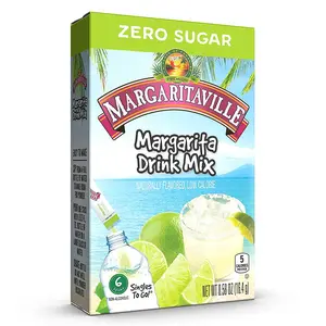 Margaritaville Singles To Go Water Drink Mix, Margarita Flavored Non-Alcoholic Powder Sticks, 3 Boxes (6 Packets Each, 18 Servings Total) USA