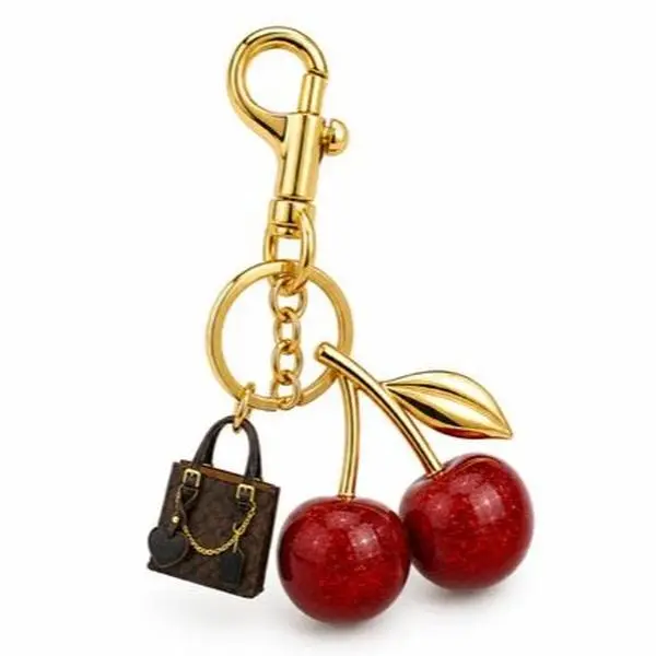 cherry keycharms and women bag