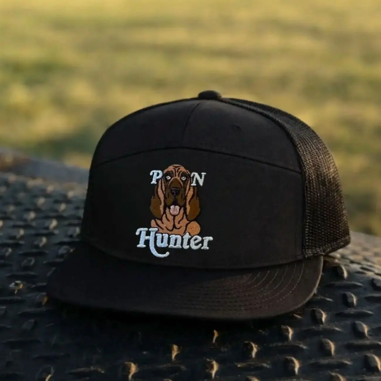 Poon Hunter 2.0 Old School Camo 7 Panel Hat, Vintage 7 Panel Mesh Snapback, Flat Bill Deer Hunting Cap, Hunter Gift for Him LQO8L3