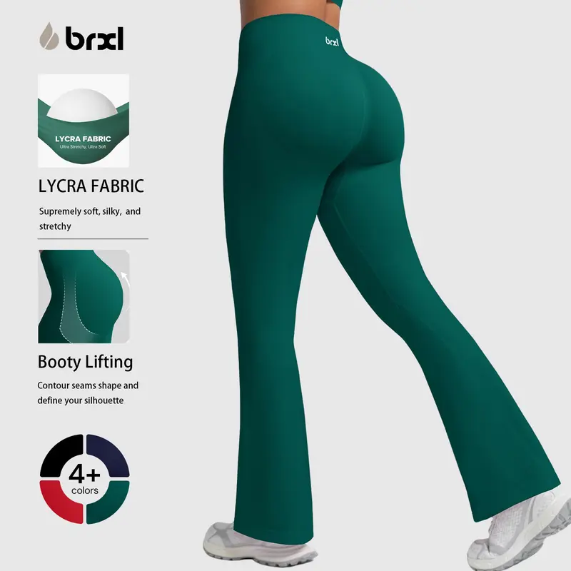 BRXL 【Discount for live】Mini Flare Booty Lifting Leggings for Women 31'' Seamless Workout Pants for Sports & Outdoor Activities #sohochi #backtoschool