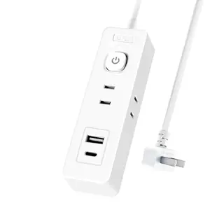 Slim 6-Outlet Mini Power Strip Portable Travel Extension Cord for Home & Office